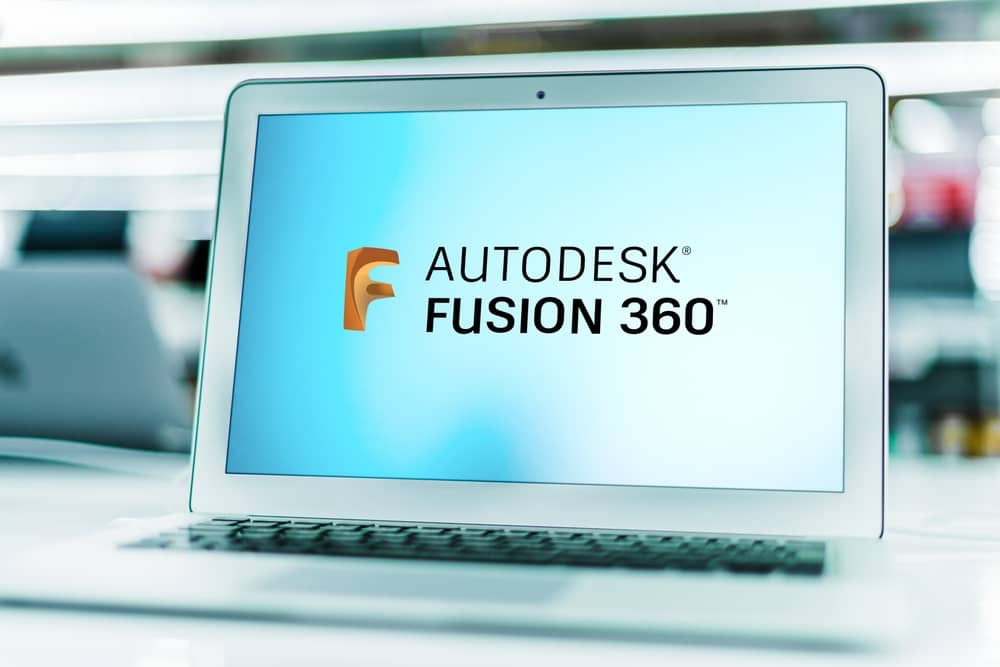 Logiciel Fusion 360 installé sur un ordinateur.